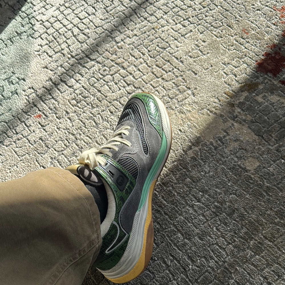 Stylish Green and Black Sneakers
